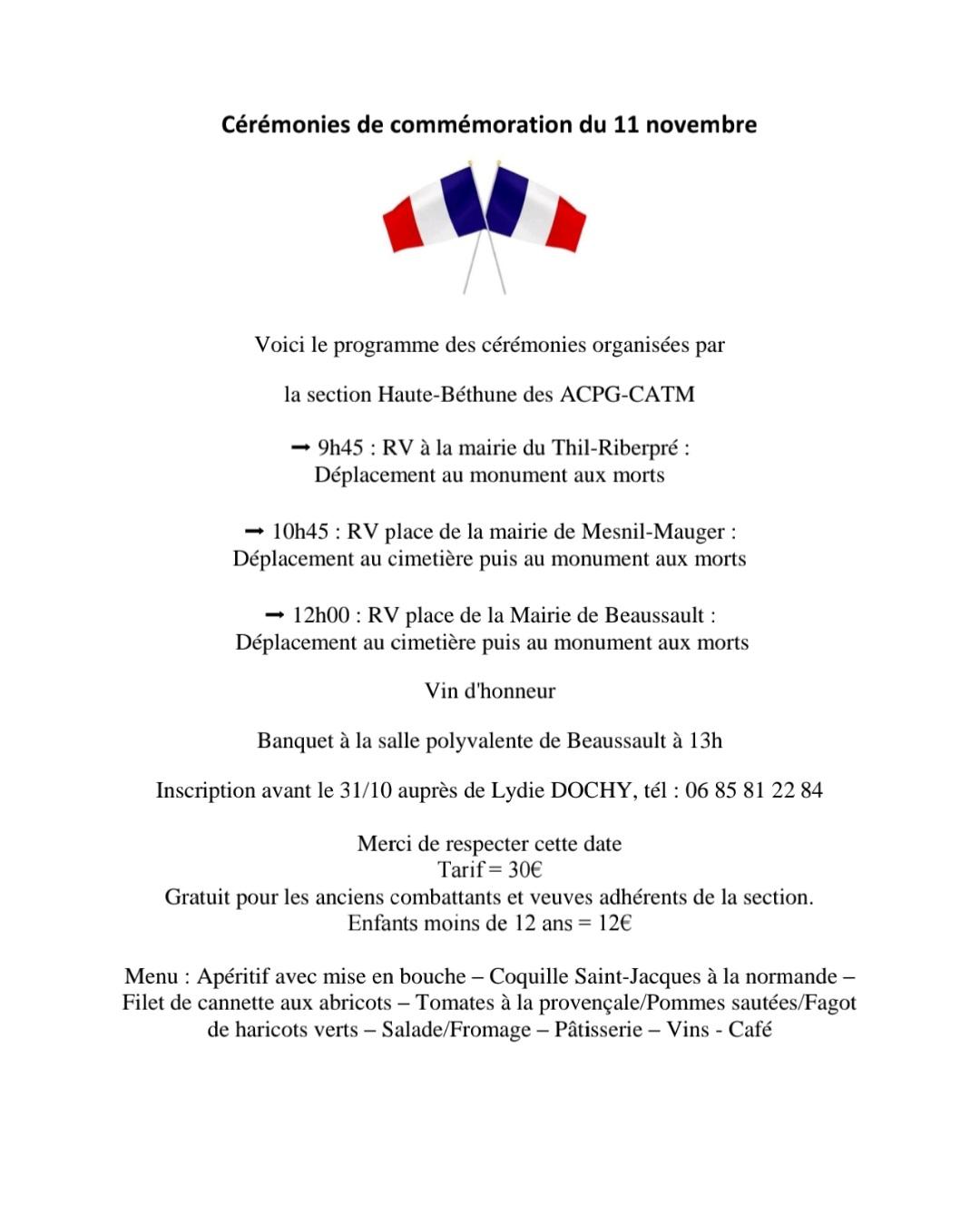 Commemoration 11 novembre